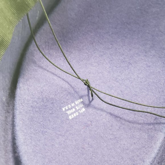 Vintage 80s Church Hat Oversize Bow Wool Felt Formal Tulle Blue Gold Sequins USA - Picture 11 of 14